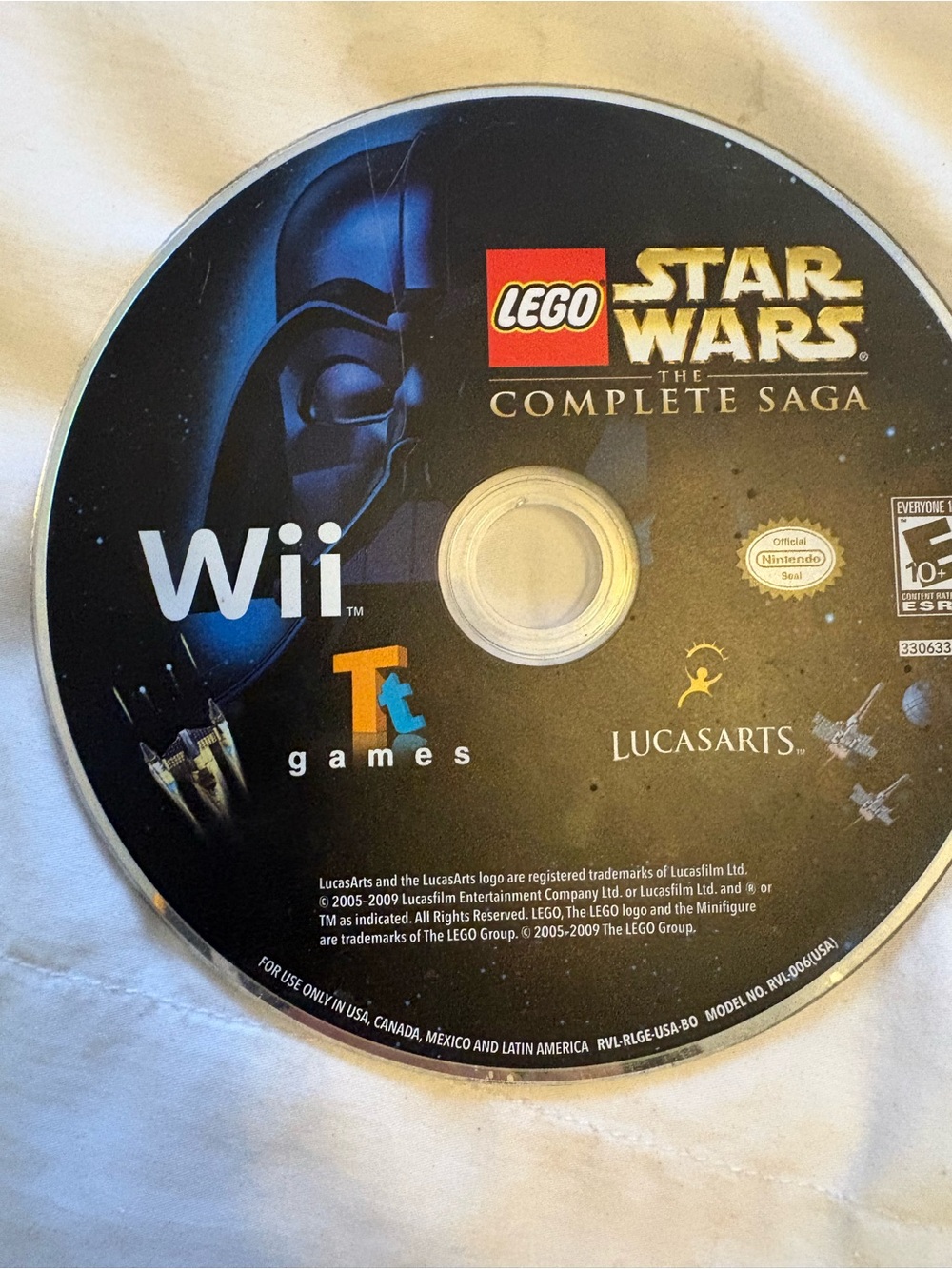 Star Wars LEGO The Complete Saga Wii Disc - Black & Gold Logo
